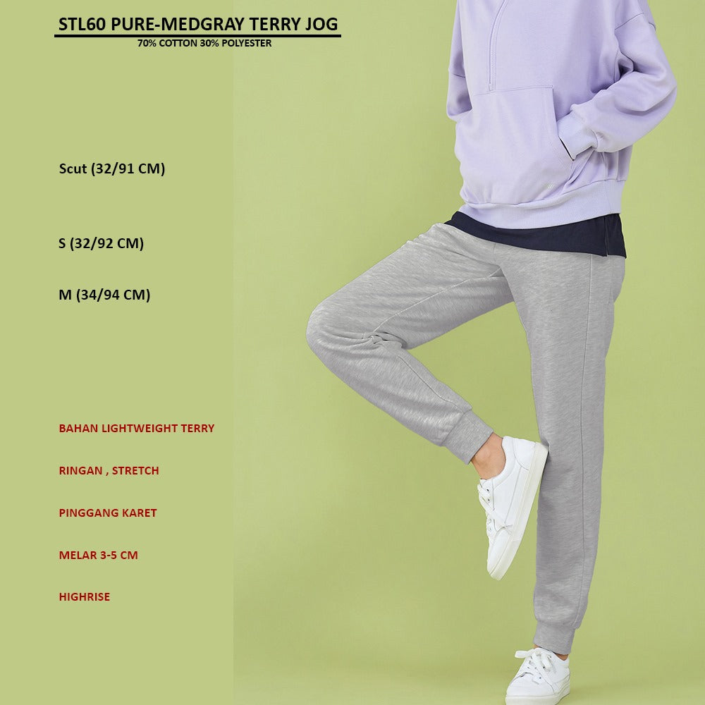 Celana Panjang Jogger Wanita Highrise Terry (STL60 PURE TERRY JOGGER)
