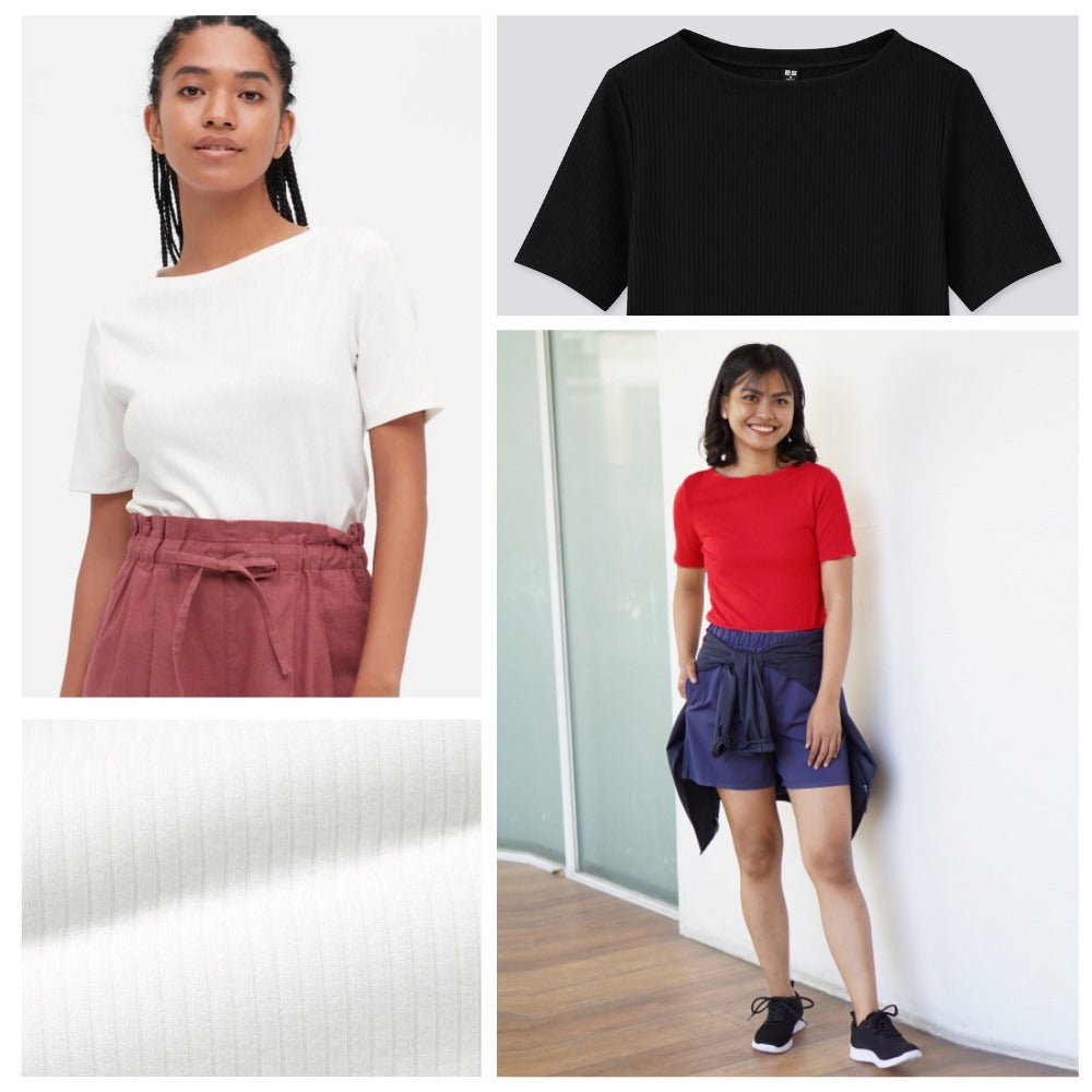 Atasan Wanita Lengan Pendek Soft Ribbed (UNQ421 RIBBED TOP)