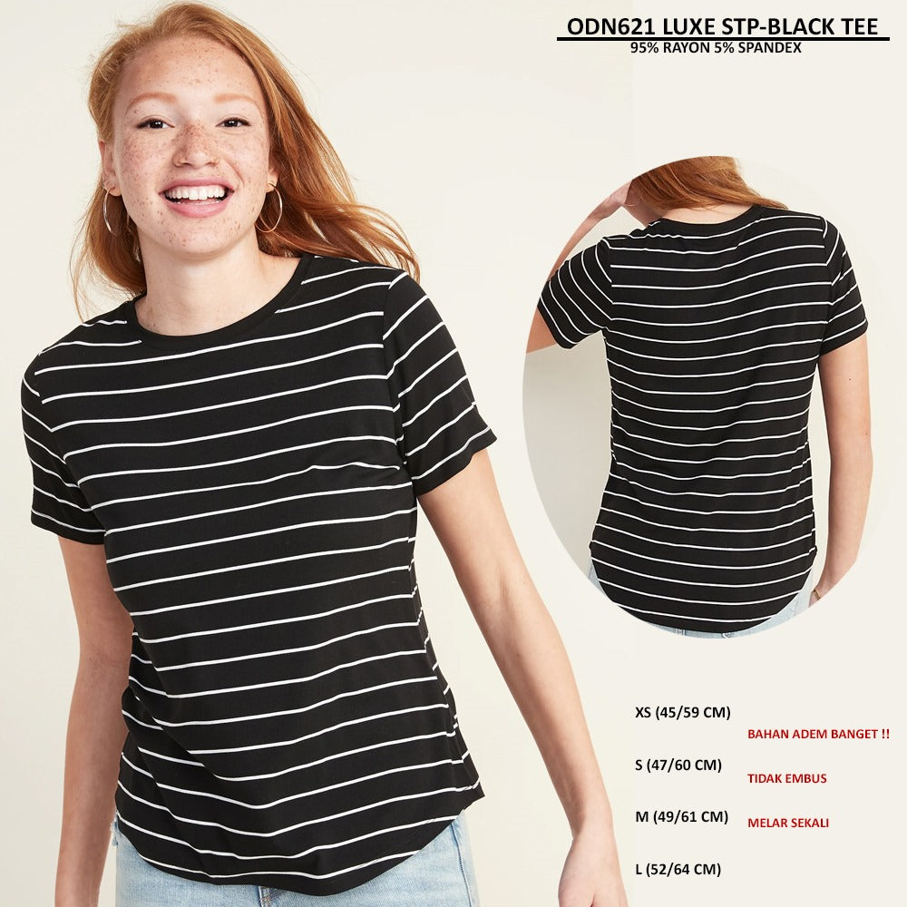 Atasan Kaos Wanita Lengan Pendek (ODN621 LUXE TEE)