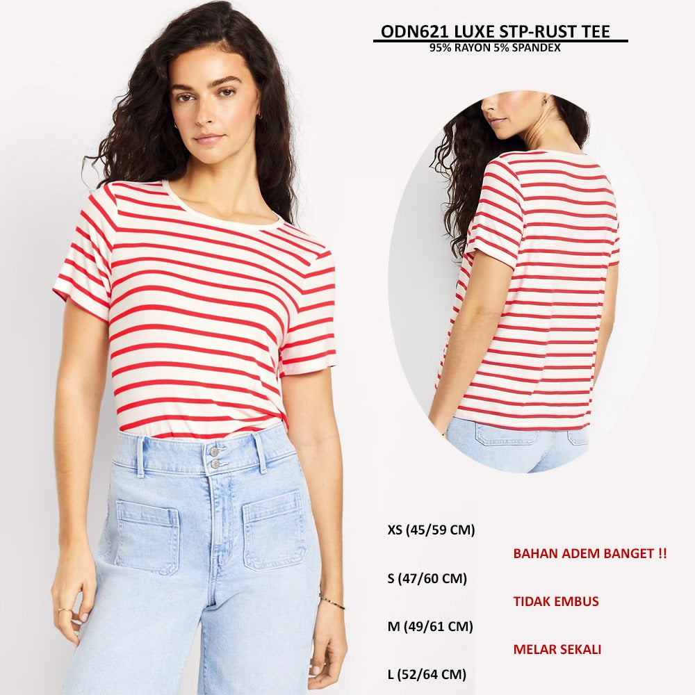 Atasan Kaos Wanita Lengan Pendek (ODN621 LUXE TEE)