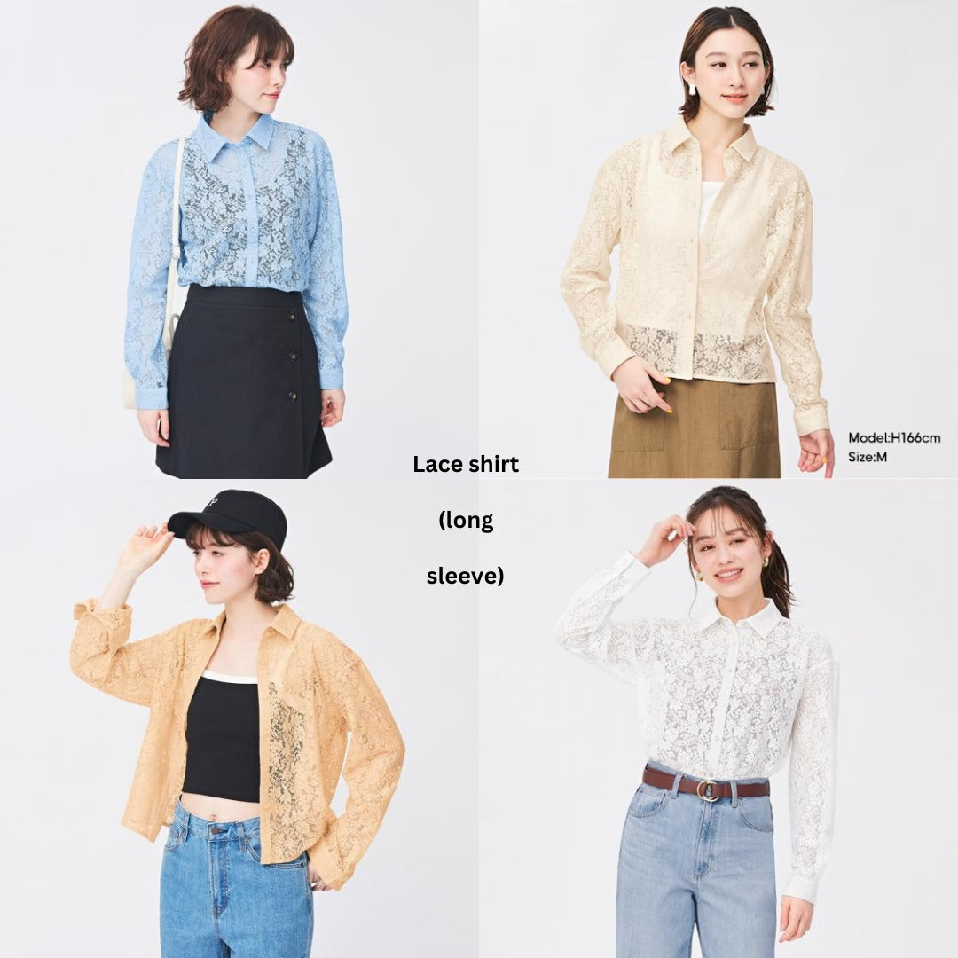 Atasan Blouse Lengan Panjang (UNQ424 LACE-BLUE LONG BL)