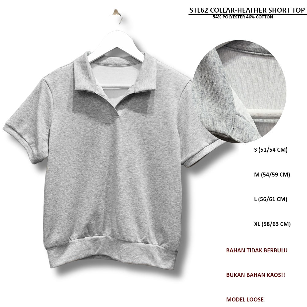 Atasan Kaos Wanita Kerah Loose (STL62 COLLAR SHORT TOP)