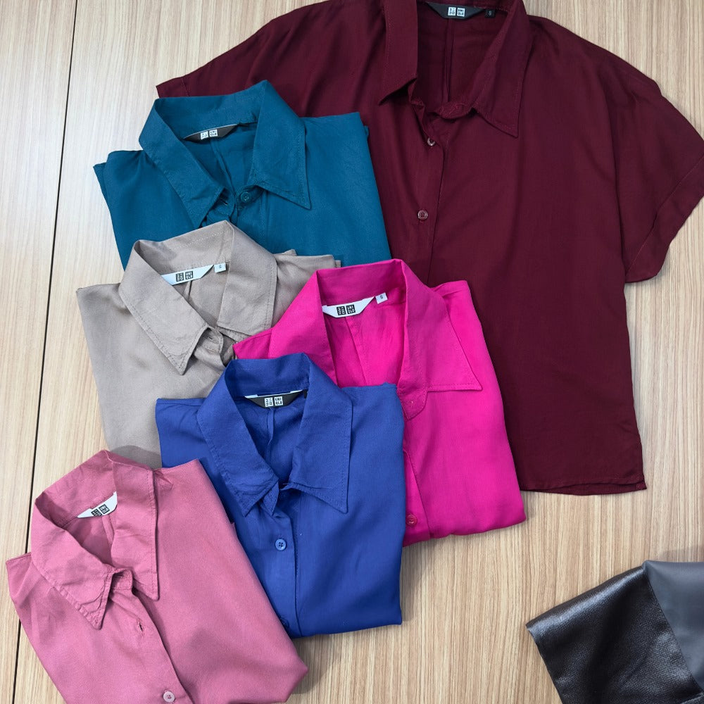 Atasan Kemeja Wanita Lengan Pendek (UNQ426 SS BUTTON SHIRT)