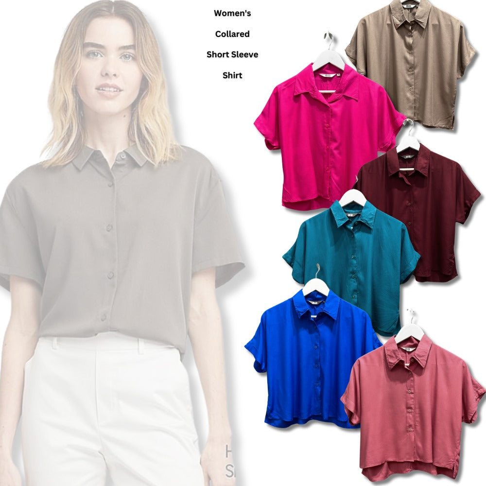 Atasan Kemeja Wanita Lengan Pendek (UNQ426 SS BUTTON SHIRT)