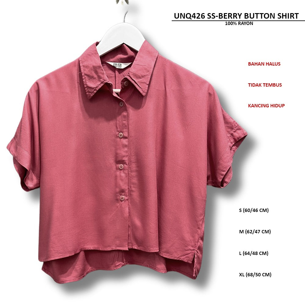 Atasan Kemeja Wanita Lengan Pendek (UNQ426 SS BUTTON SHIRT)