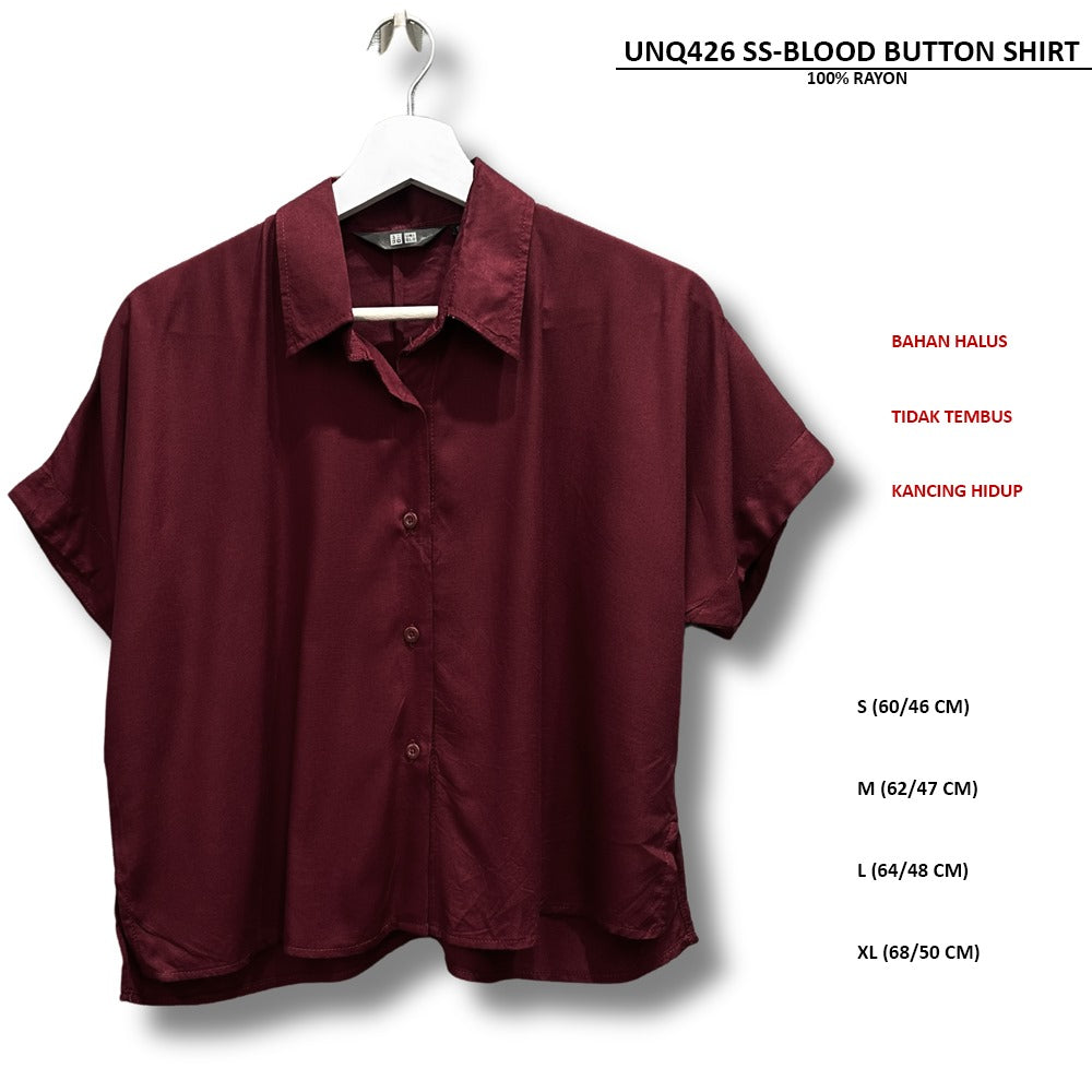 Atasan Kemeja Wanita Lengan Pendek (UNQ426 SS BUTTON SHIRT)