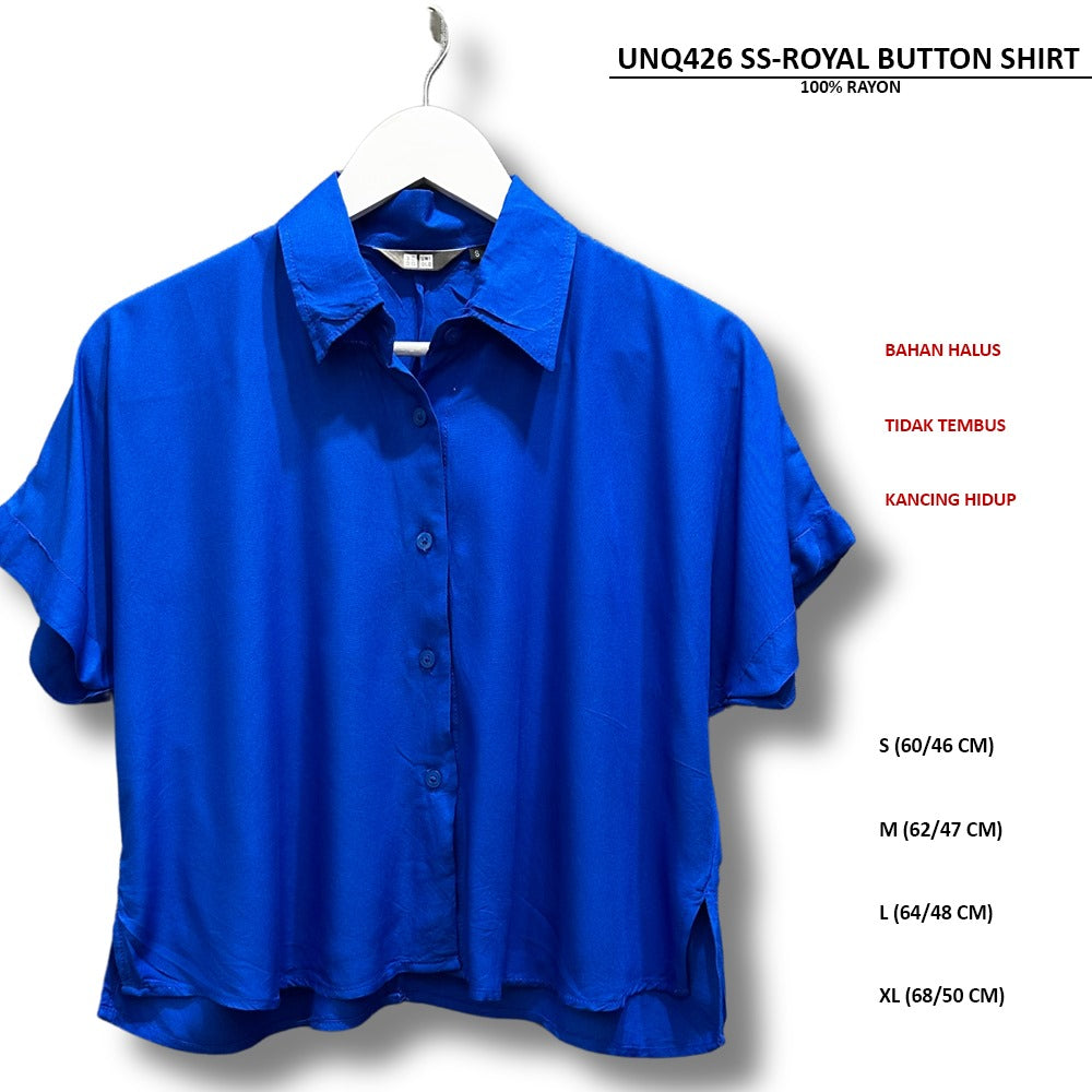 Atasan Kemeja Wanita Lengan Pendek (UNQ426 SS BUTTON SHIRT)