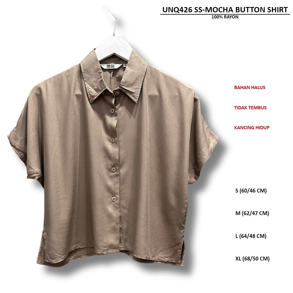 Atasan Kemeja Wanita Lengan Pendek (UNQ426 SS BUTTON SHIRT)