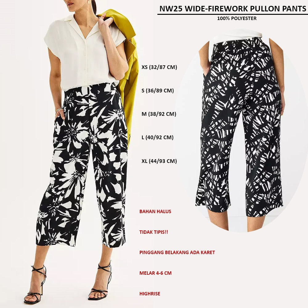 Celana Panjang Kulot Wanita Highrise (NW25 WIDE PULLON PANTS)