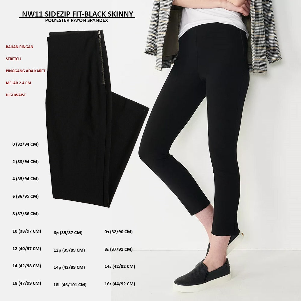 Celana Panjang Wanita Highwaist Stretch (NW11 SIDEZIP FIT SKINNY)