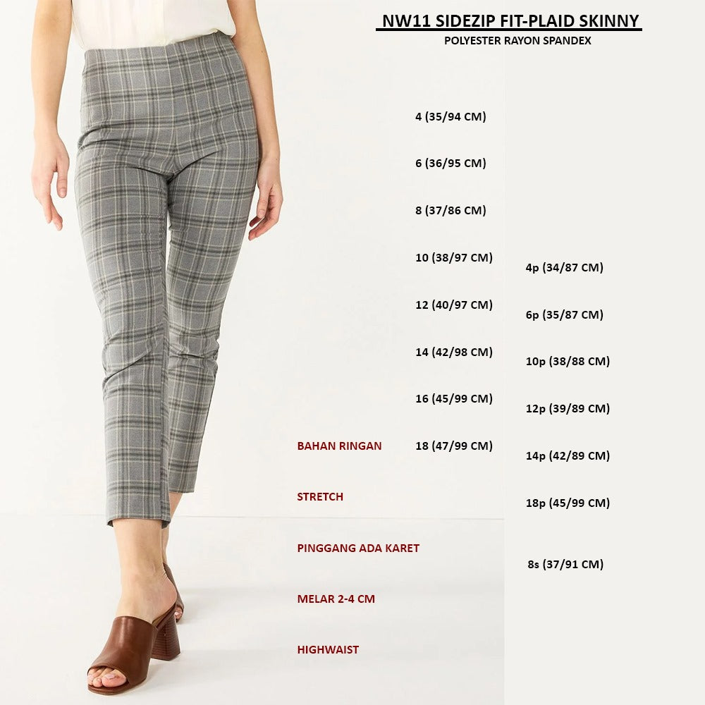 Celana Panjang Wanita Highwaist Stretch (NW11 SIDEZIP FIT SKINNY)
