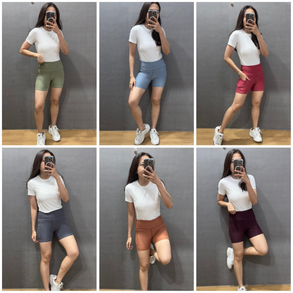 Celana Pendek Olahraga Wanita Highwaist Stretch (DGR27 FLEX BIKE SHORT)