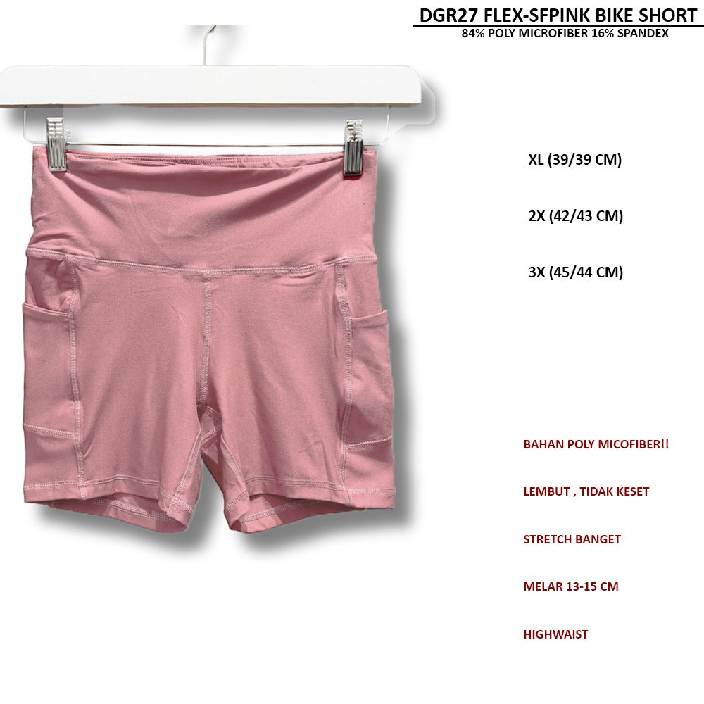 Celana Pendek Olahraga Wanita Highwaist Stretch (DGR27 FLEX BIKE SHORT)