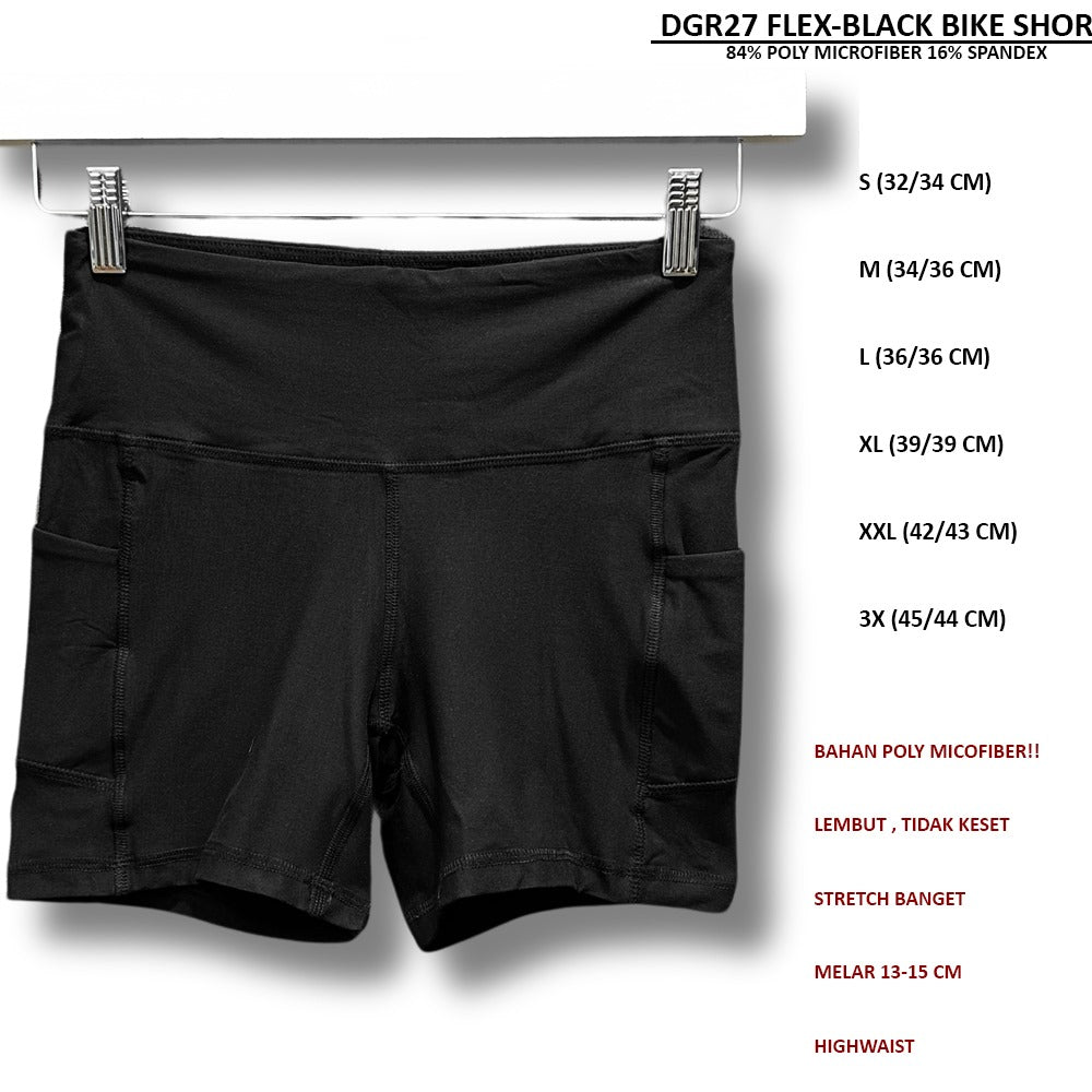Celana Pendek Olahraga Wanita Highwaist Stretch (DGR27 FLEX BIKE SHORT)