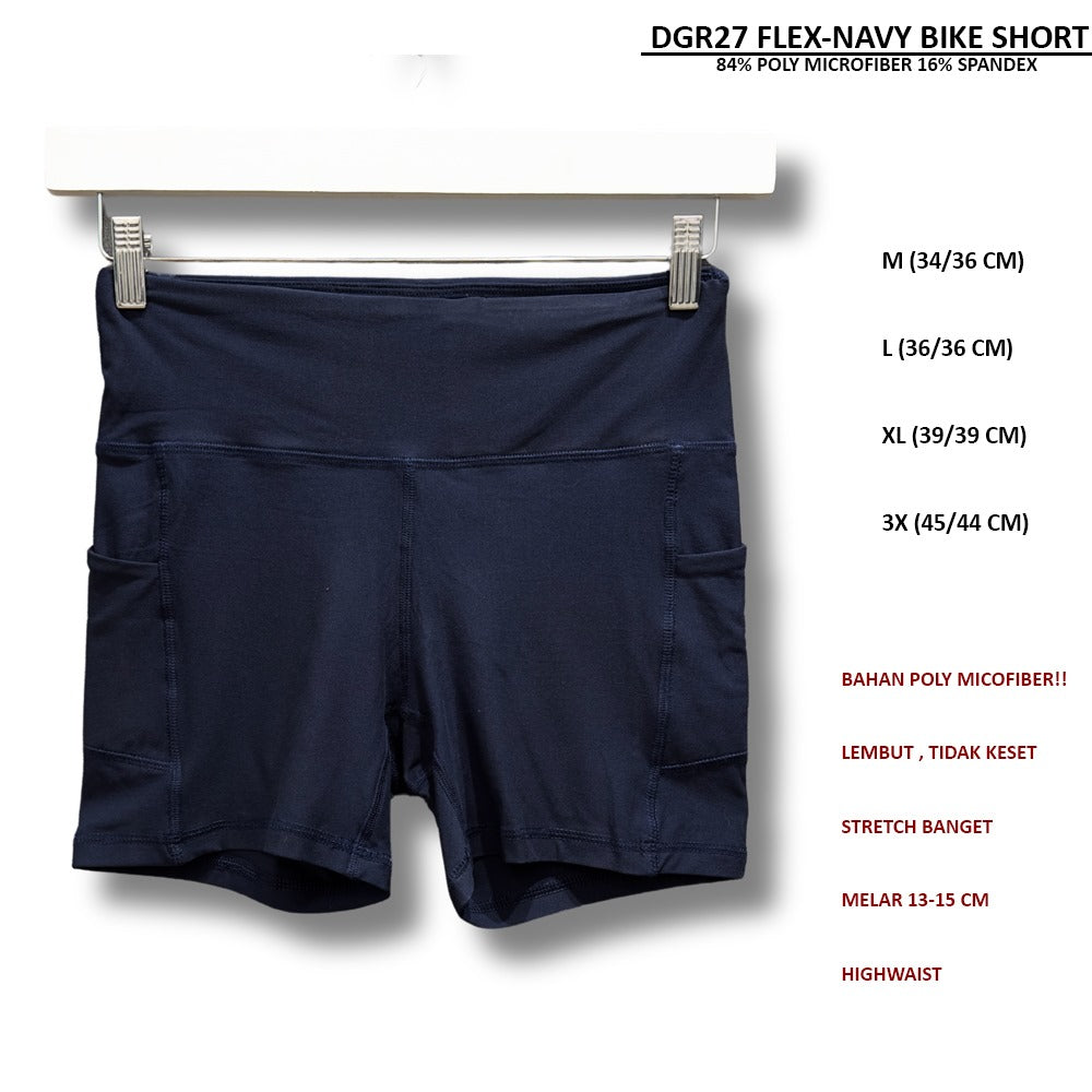 Celana Pendek Olahraga Wanita Highwaist Stretch (DGR27 FLEX BIKE SHORT)