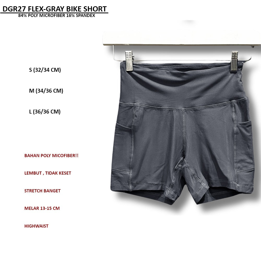 Celana Pendek Olahraga Wanita Highwaist Stretch (DGR27 FLEX BIKE SHORT)
