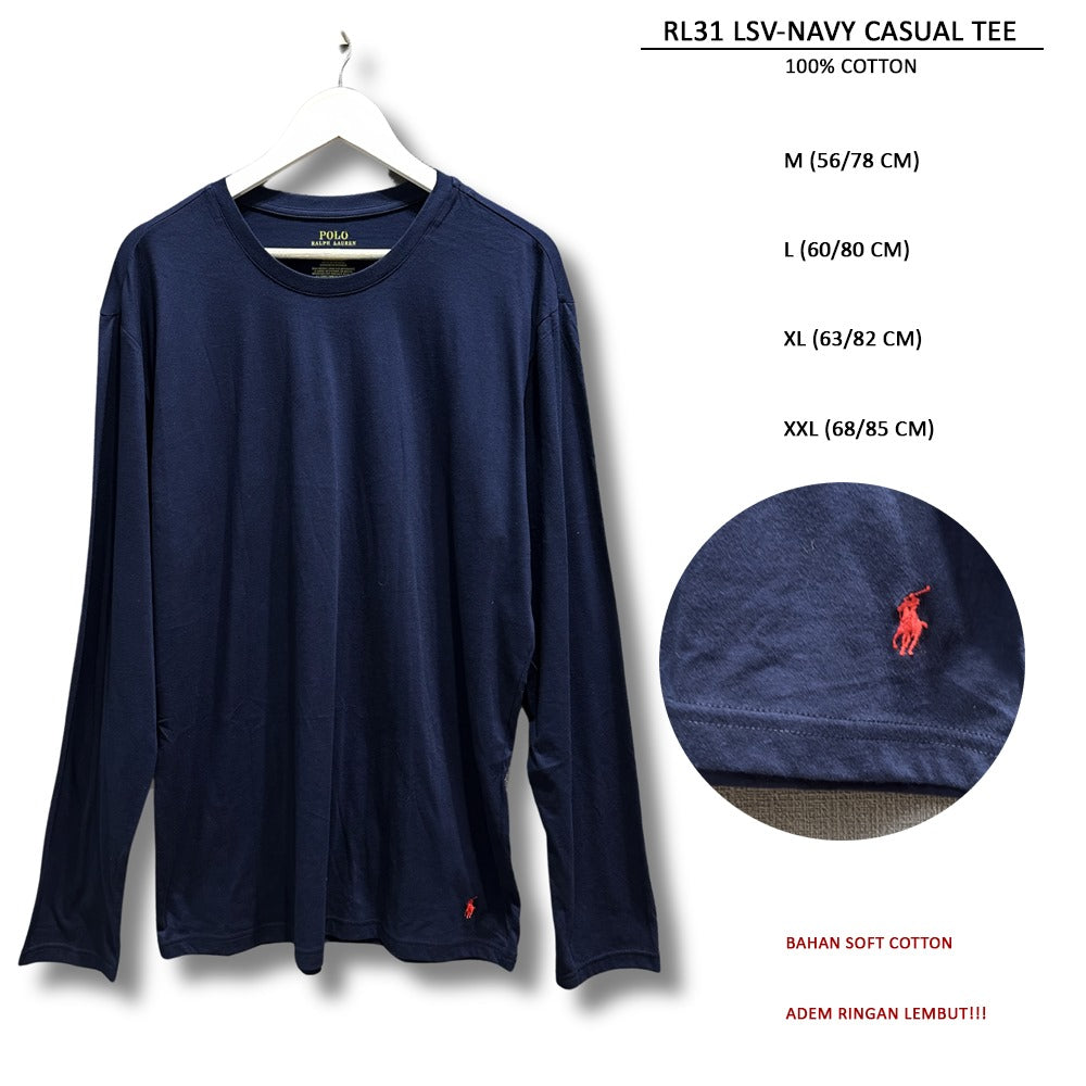 Atasan Kaos Polo Pria Lengan Panjang (RL31 LSV CASUAL TEE)