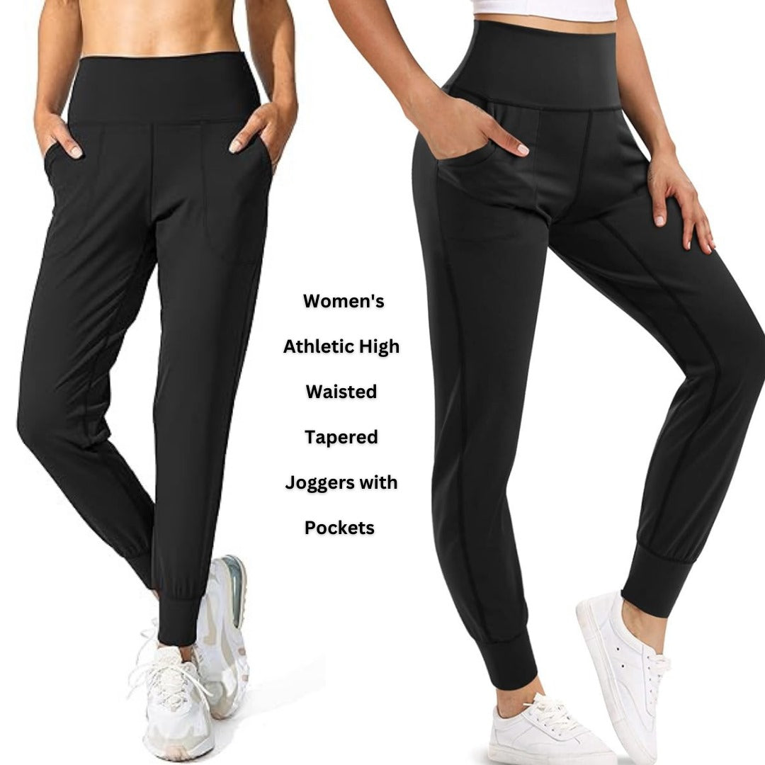 Celana Jogger Wanita Stretch (GTX23 ATHL-BLACK TAPERED JOG)