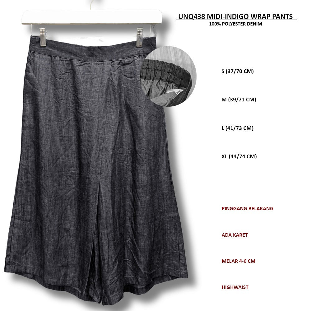 Celana Panjang Kulot Denim Wanita (UNQ438 MIDI WARP PANTS)