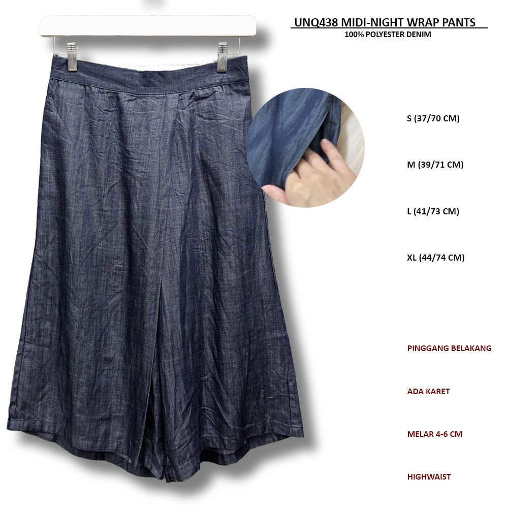 Celana Panjang Kulot Denim Wanita (UNQ438 MIDI WARP PANTS)