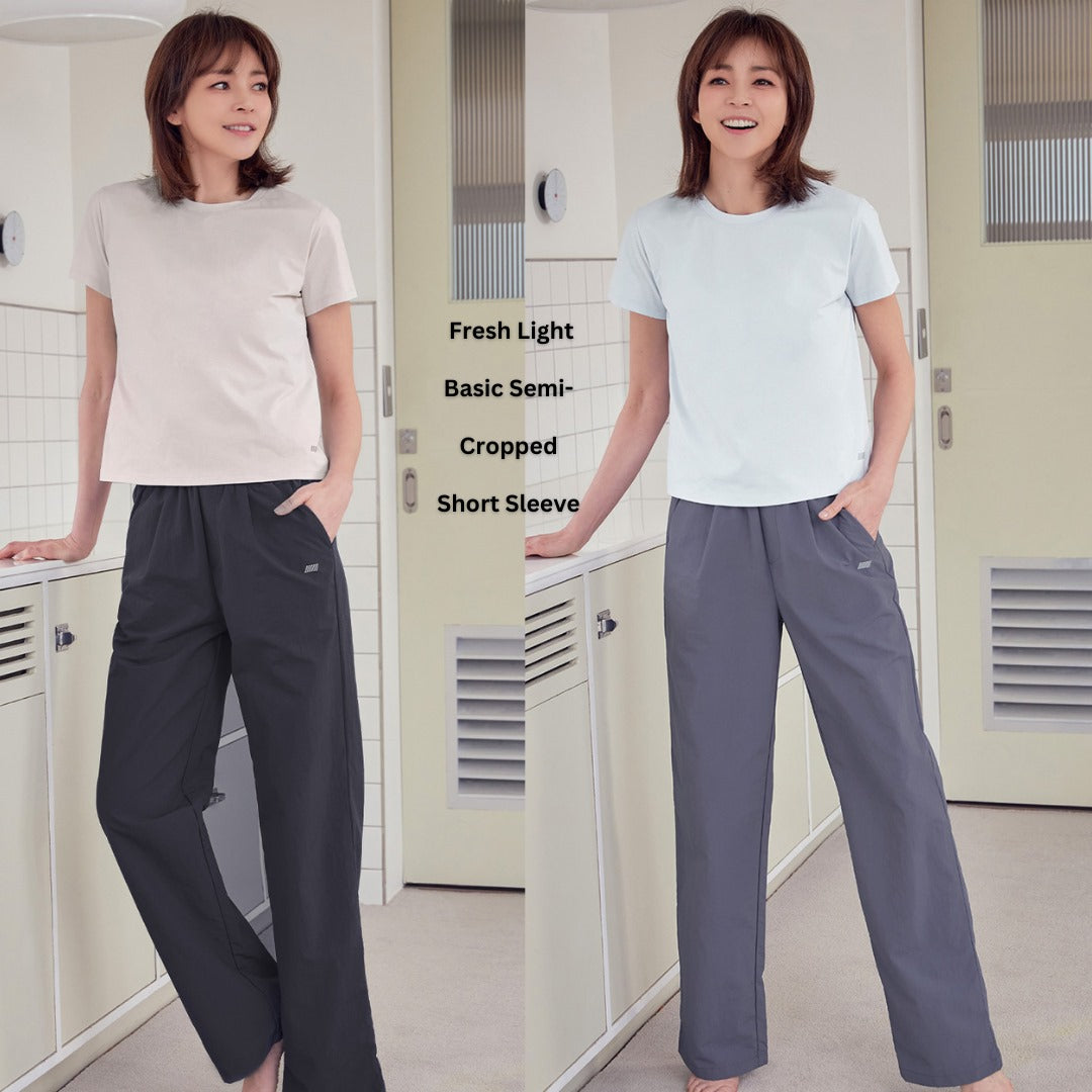 Atasan Kaos Wanita Lengan Pendek (STL79 FRESH BASIC SEMICROP)