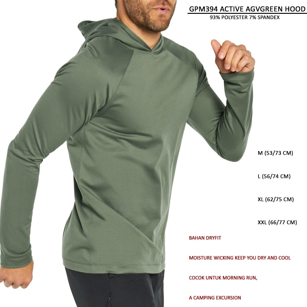 Atasan Olahraga Pria Hoodie Lengan Panjang (GPM394 ACTIVE HOOD)