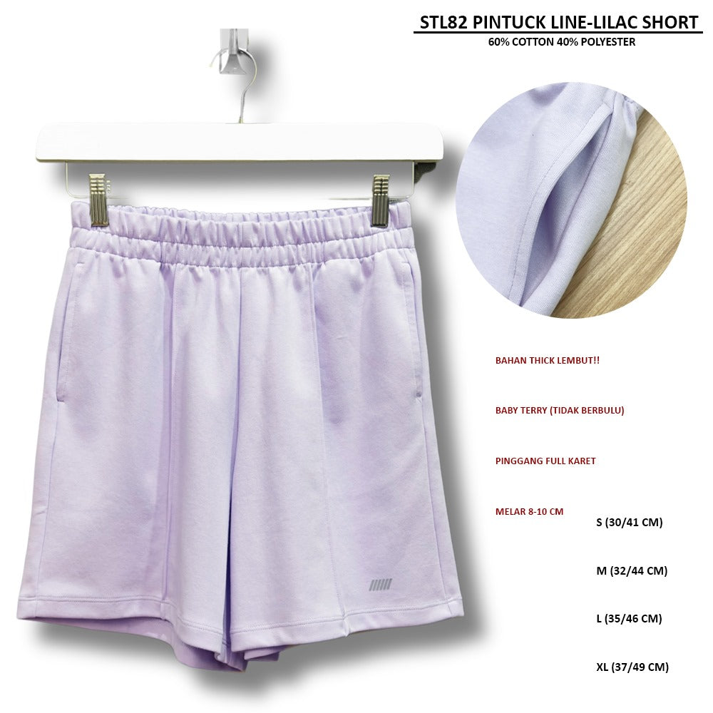 Celana Pendek Santai Wanita (STL82 PINTUCK LINE SHORT)