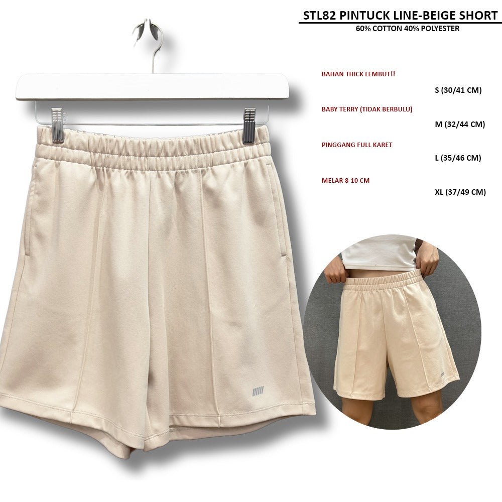 Celana Pendek Santai Wanita (STL82 PINTUCK LINE SHORT)