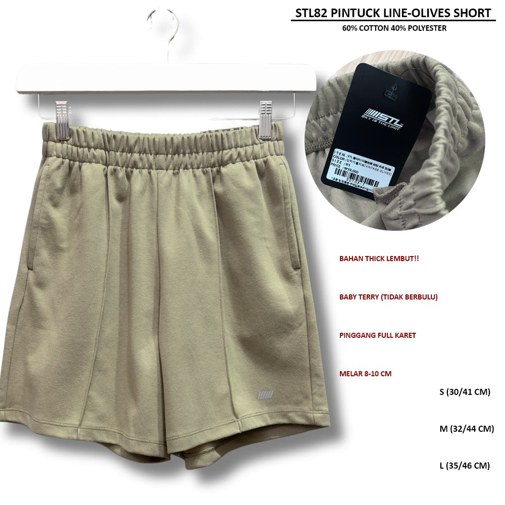 Celana Pendek Santai Wanita (STL82 PINTUCK LINE SHORT)