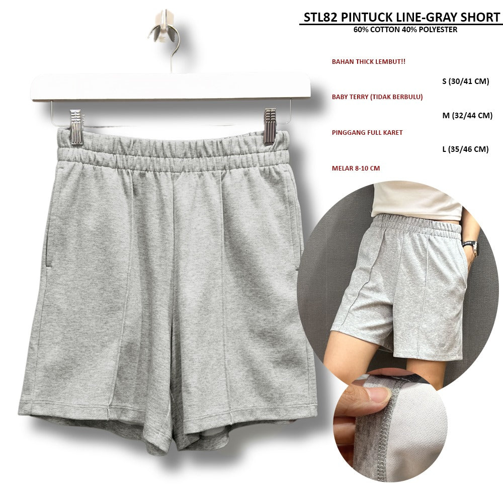 Celana Pendek Santai Wanita (STL82 PINTUCK LINE SHORT)