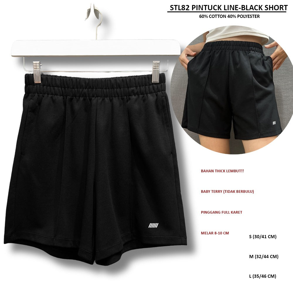Celana Pendek Santai Wanita (STL82 PINTUCK LINE SHORT)