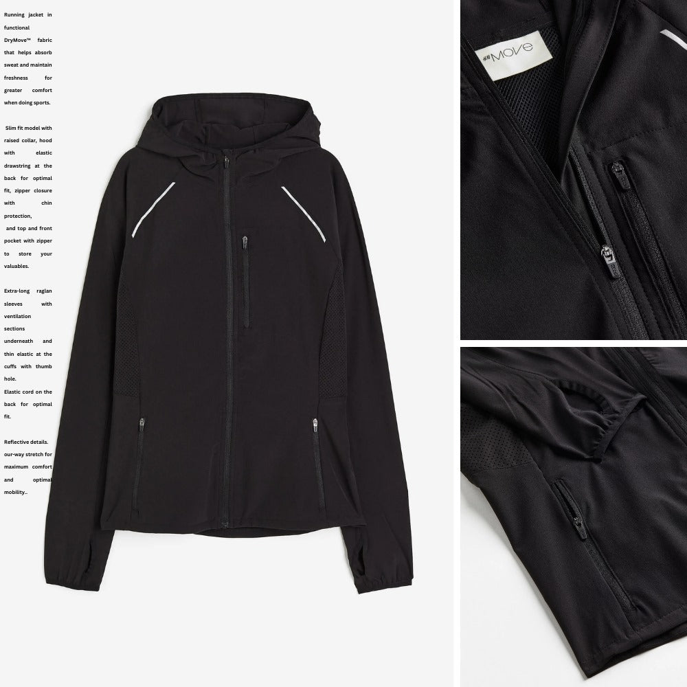 Jacket Olahraga Wanita Waterrepellent (HMJ554 DRYMOVE RUN JACKET)