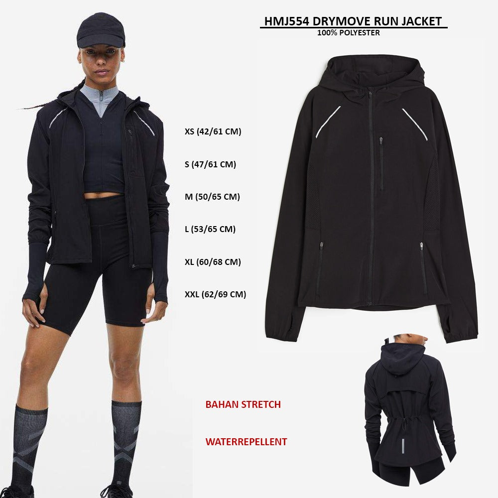 Jacket Olahraga Wanita Waterrepellent (HMJ554 DRYMOVE RUN JACKET)