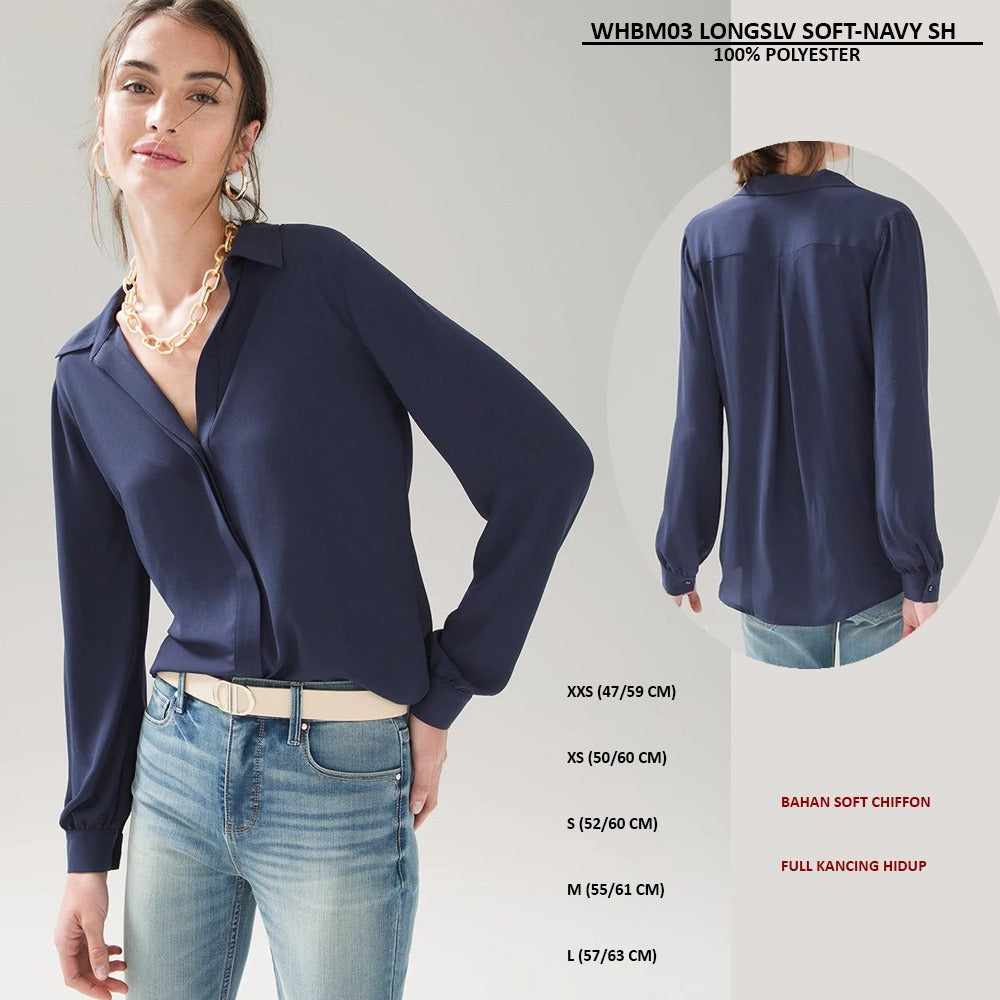 Kemeja Wanita Lengan Panjang Chiffon (WHBM03 LONGSLV SOFT SH)