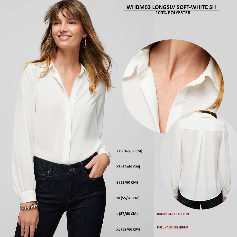 Kemeja Wanita Lengan Panjang Chiffon (WHBM03 LONGSLV SOFT SH)