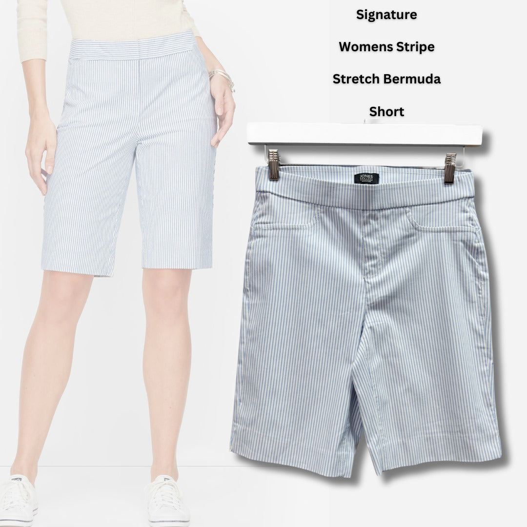Celana Pendek Wanita Stretch (JNY01 PULLON-STRIPE PERFECT SHORT)