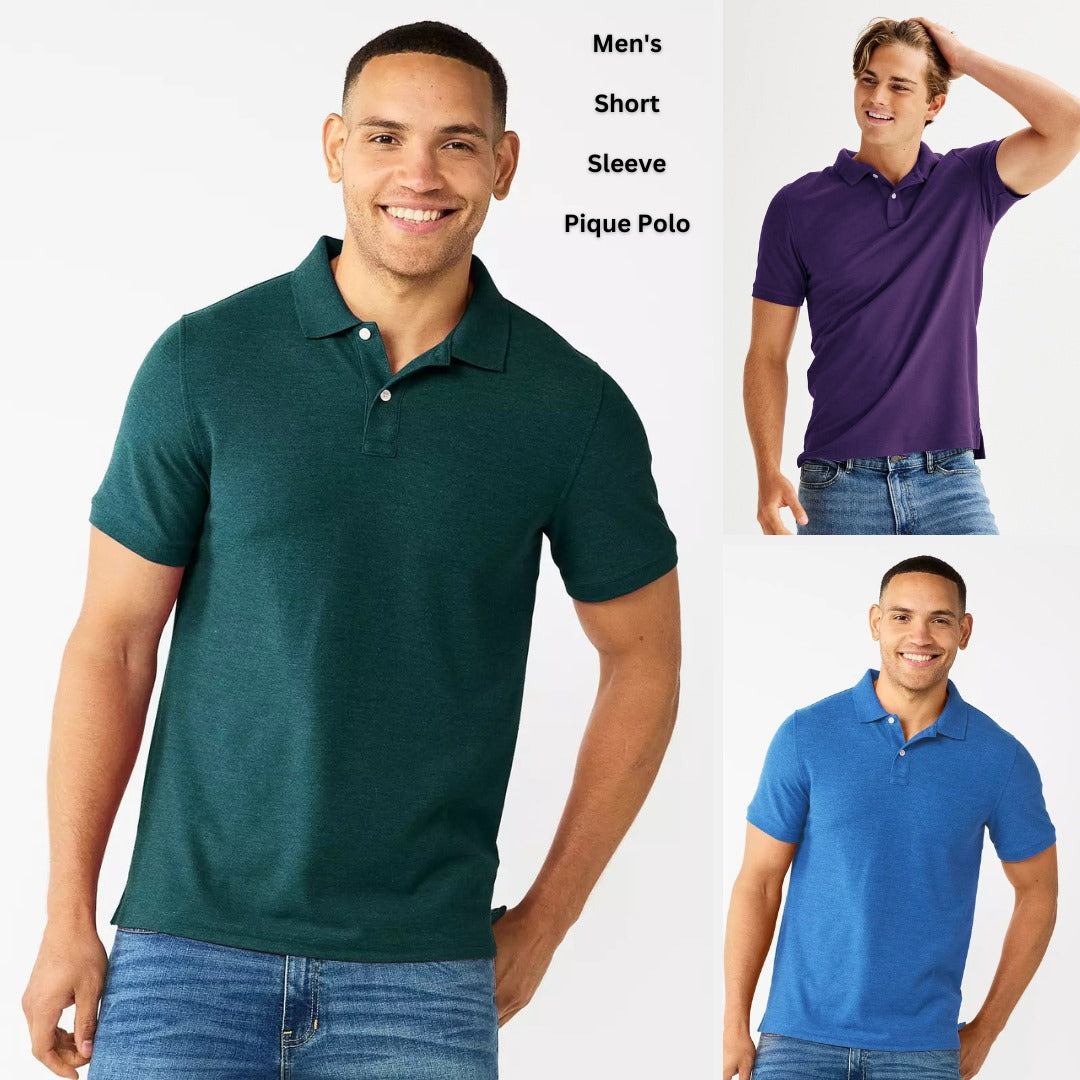 Atasan Kaos Polo Pria Lengan Pendek (SON08 PIQUE POLO SHIRT)
