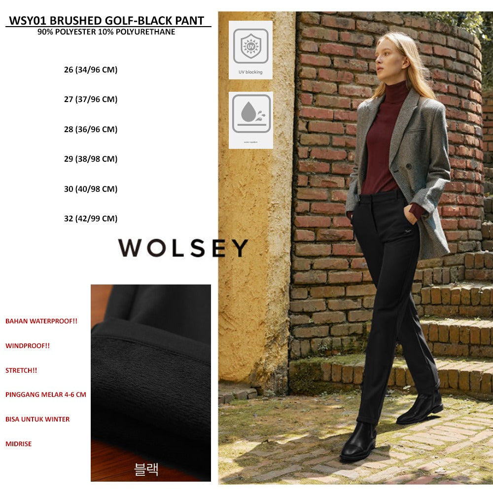 Celana Panjang Wanita Waterproof & Windproof (WSY01 BRUSHED GOLF-BLACK PANT)