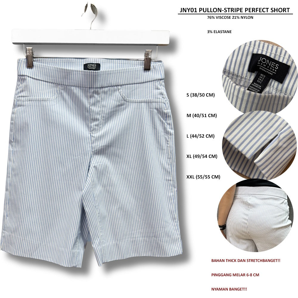 Celana Pendek Wanita Stretch (JNY01 PULLON-STRIPE PERFECT SHORT)