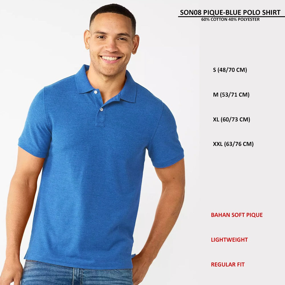 Atasan Kaos Polo Pria Lengan Pendek (SON08 PIQUE POLO SHIRT)