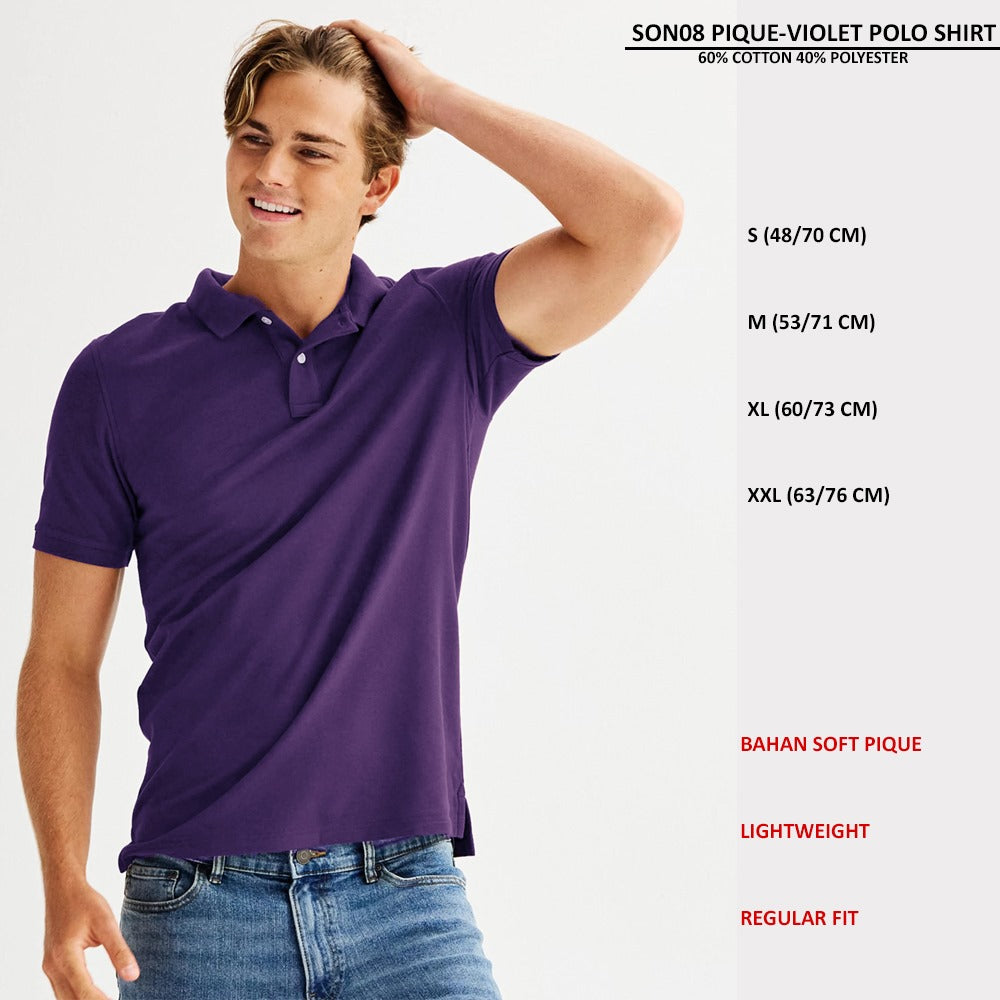 Atasan Kaos Polo Pria Lengan Pendek (SON08 PIQUE POLO SHIRT)