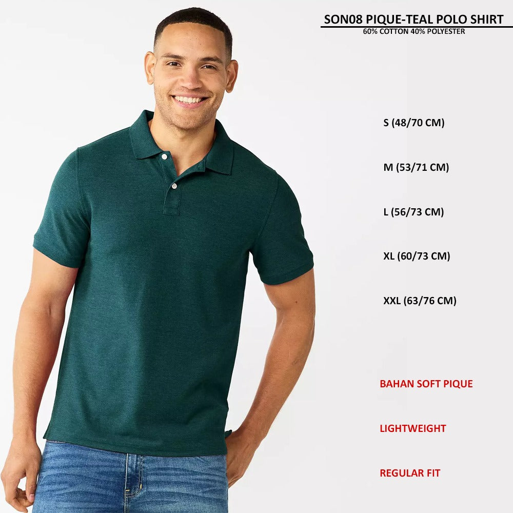 Atasan Kaos Polo Pria Lengan Pendek (SON08 PIQUE POLO SHIRT)