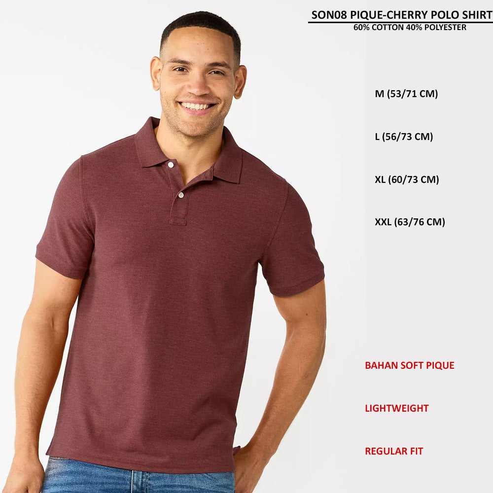 Atasan Kaos Polo Pria Lengan Pendek (SON08 PIQUE POLO SHIRT)