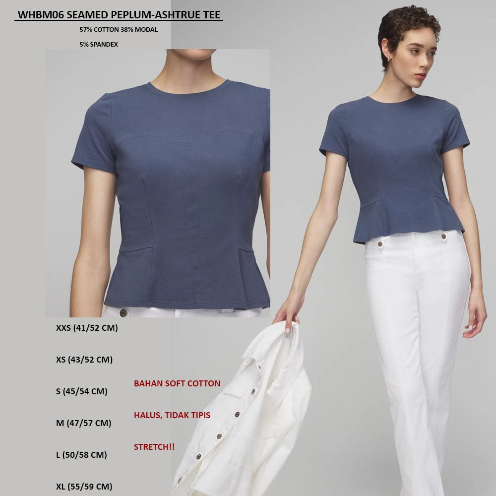 Atasan Kaos Wanita Lengan Pendek (WHBM06 SEAMED PEPLUM TEE)