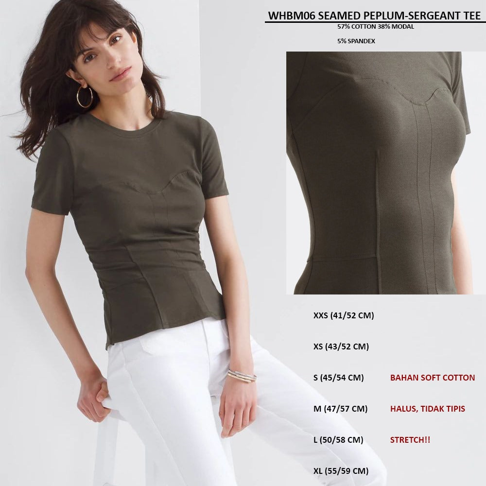Atasan Kaos Wanita Lengan Pendek (WHBM06 SEAMED PEPLUM TEE)