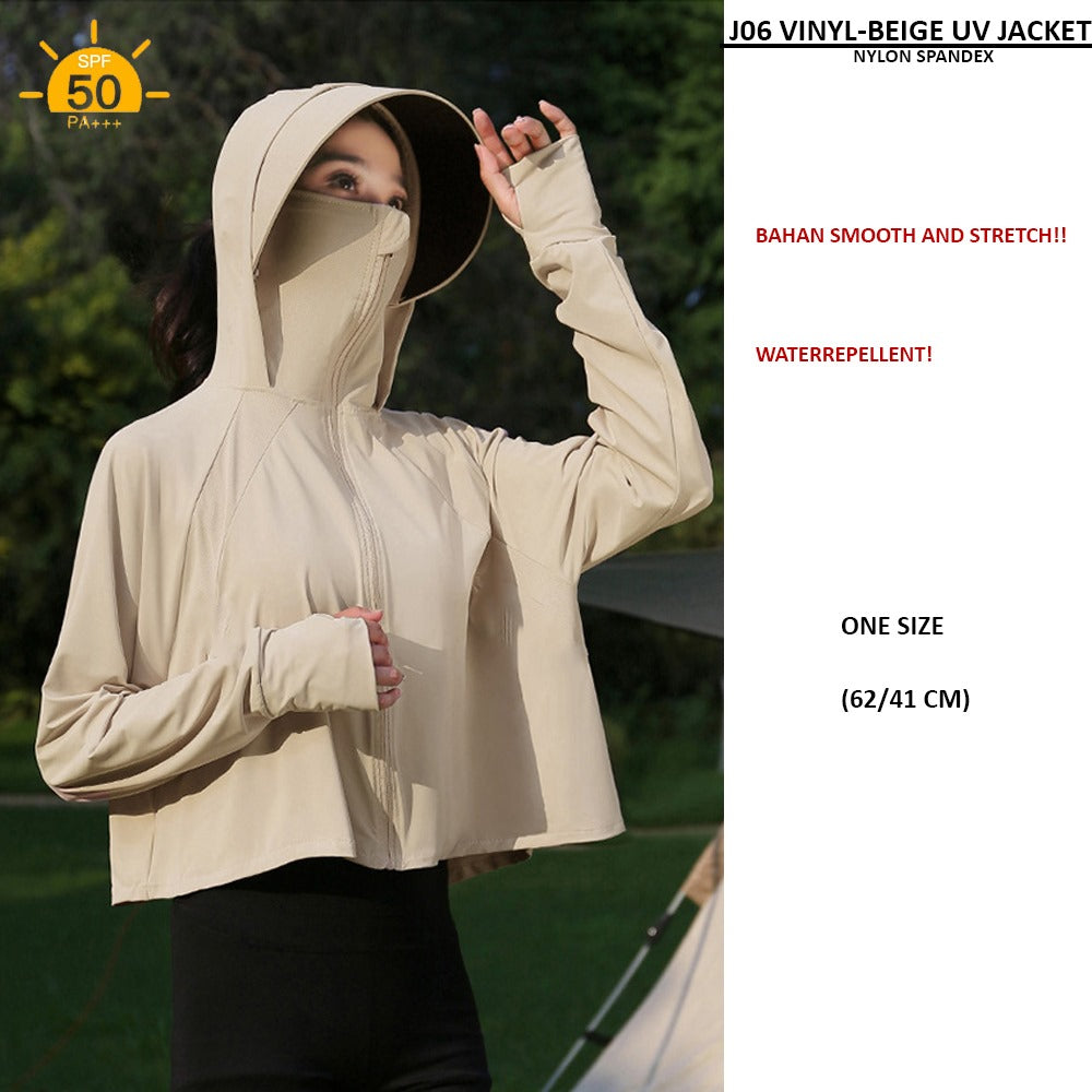 Jacket UV Wanita Lengan Panjang Waterrepellent (J06 VINYL UV JACKET)