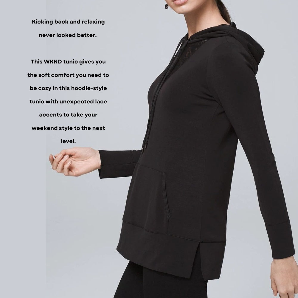 Hoodie Wanita Lengan Panjang (WHBM08 LACE-BLACK INSET TUNIC)