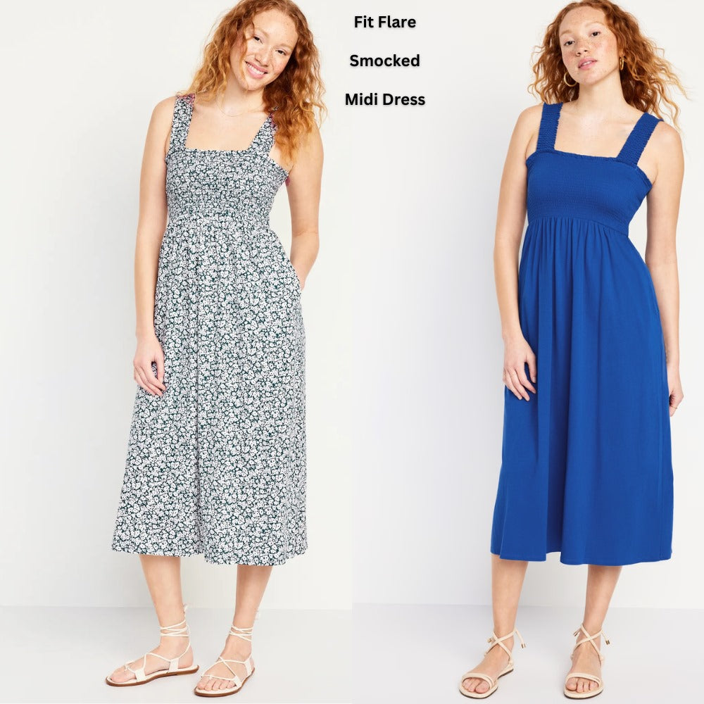 Dress Wanita Tanpa Lengan Soft Cotton (ODN622 SMC MIDI DRESS)