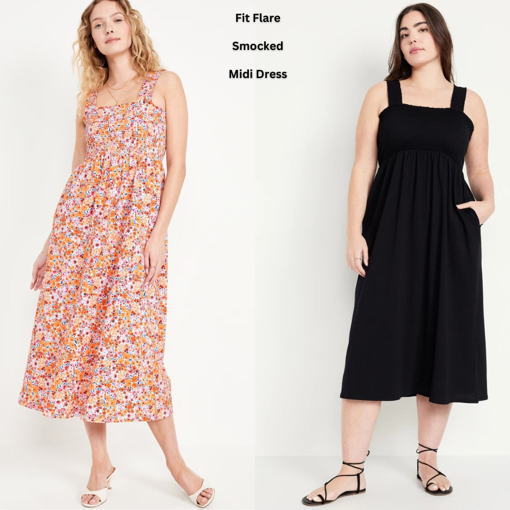 Dress Wanita Tanpa Lengan Soft Cotton (ODN622 SMC MIDI DRESS)