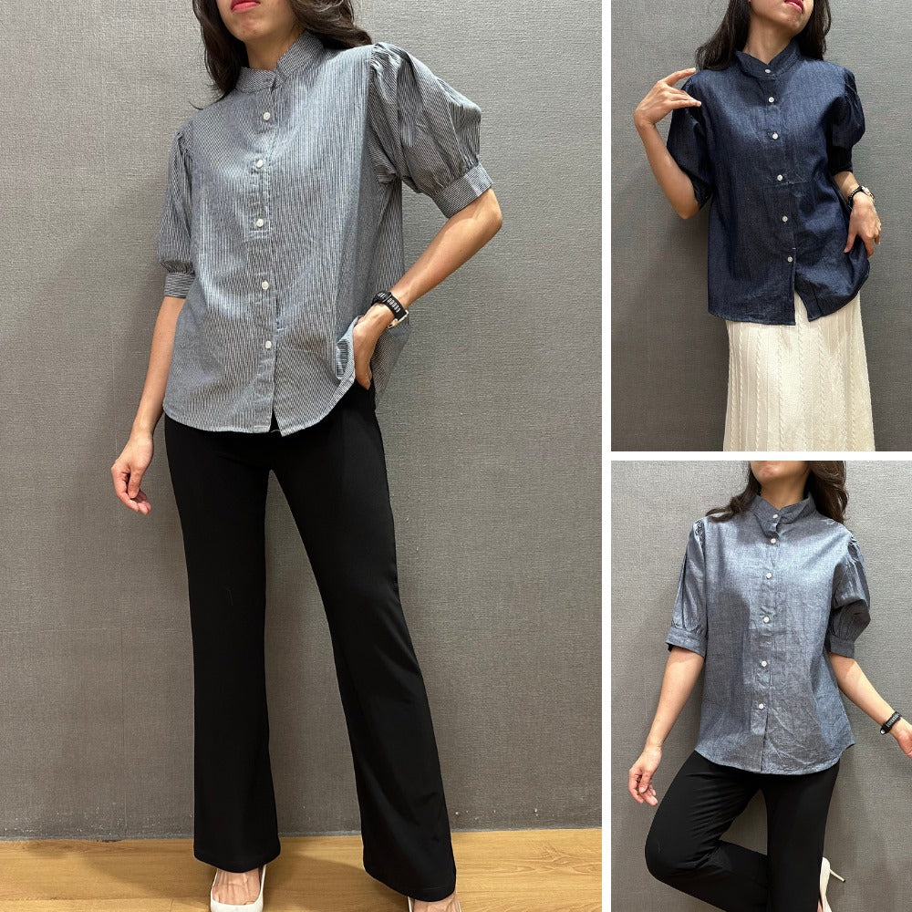 Blouse Wanita Lengan Pendek Soft Linen (UNQ444 LINEN PUFF BL)